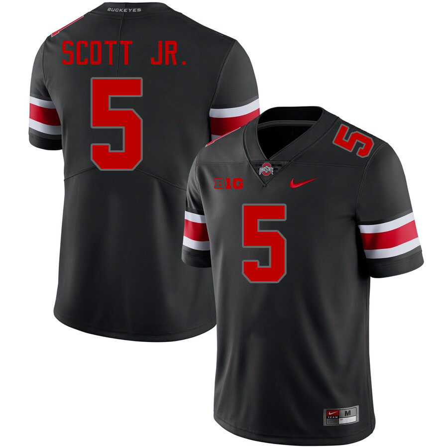 Men #5 Aaron Scott Jr. Ohio State Buckeyes College Football Jerseys Stitched-Blackout